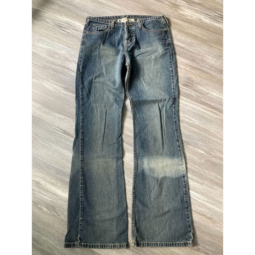 Vintage American Eagle Low Rise Hipster 90s Y2K 100% Cotton Dark Wash Jeans